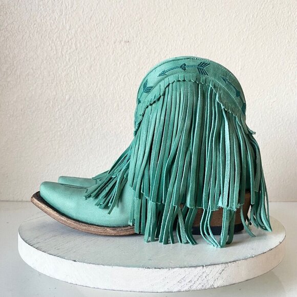 Junk Gypsy SPITFIRE Lane Boots 5  Womens Cowboy Bootie Turquoise Cowgirl Western - Picture 4 of 10